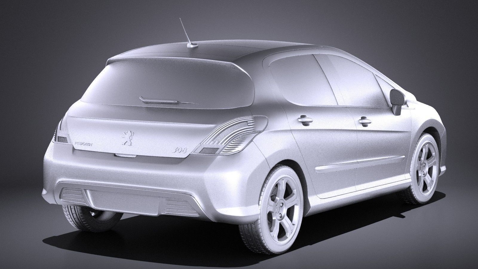 Peugeot 308 hatchback 5door 2013 VRAY 3D model_11