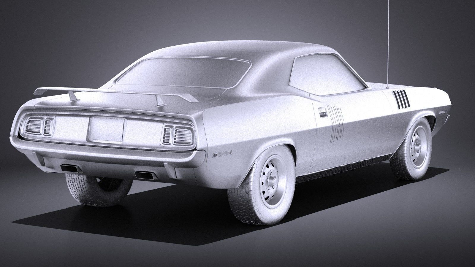 Plymouth Hemi Cuda - Barracuda 1971 VRAY 3D model_11