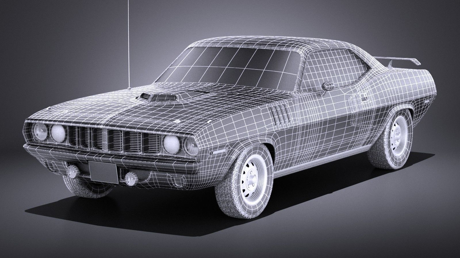 Plymouth Hemi Cuda - Barracuda 1971 VRAY 3D model_14