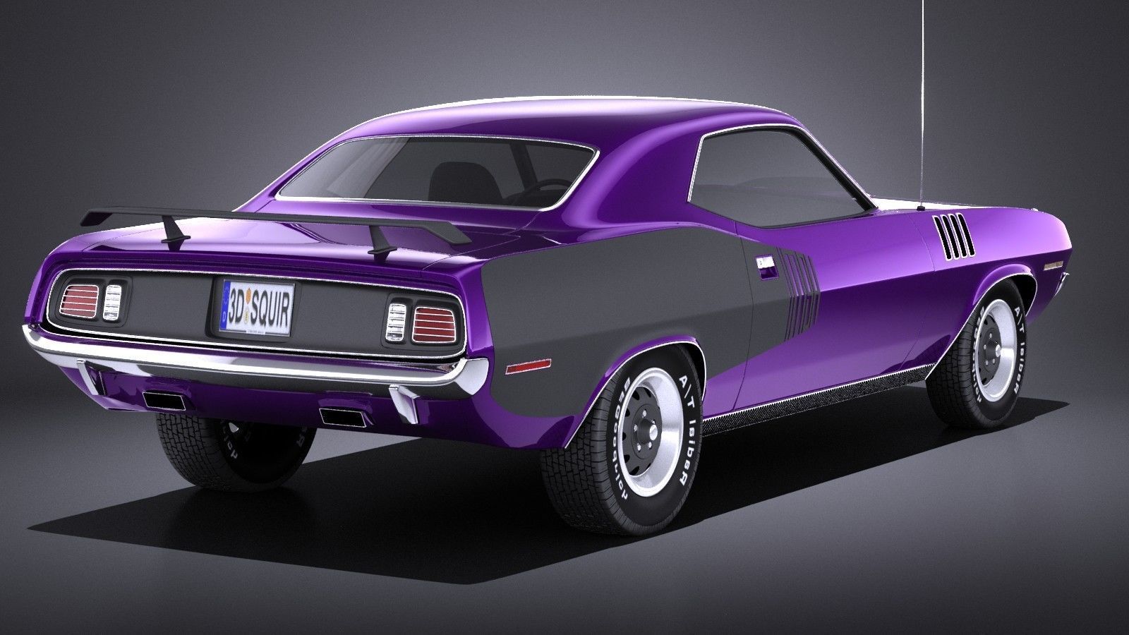 Plymouth Hemi Cuda - Barracuda 1971 VRAY 3D model_5