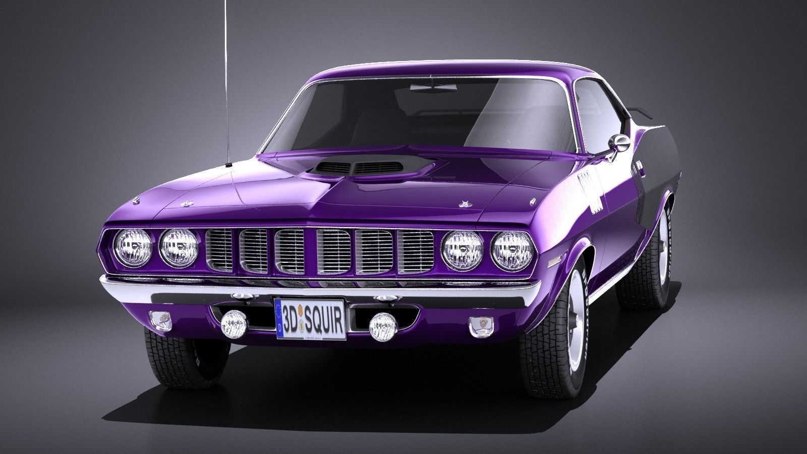 Plymouth Hemi Cuda - Barracuda 1971 VRAY 3D model_1