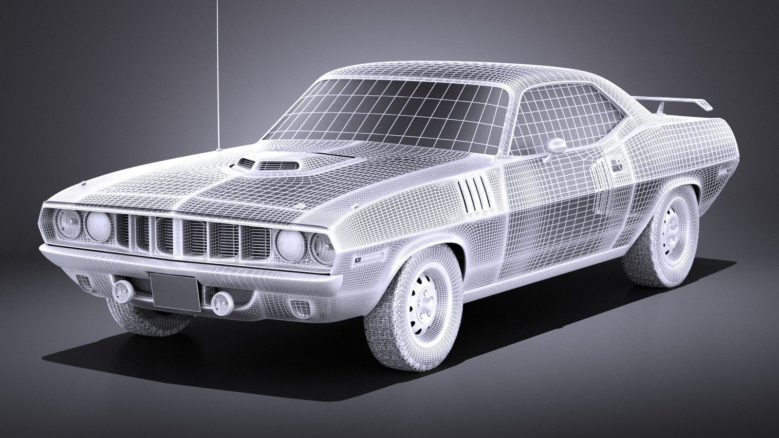Plymouth Hemi Cuda - Barracuda 1971 VRAY 3D model_12
