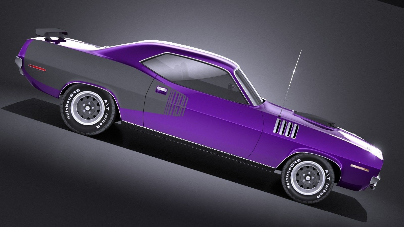 Plymouth Hemi Cuda - Barracuda 1971 VRAY 3D model_6