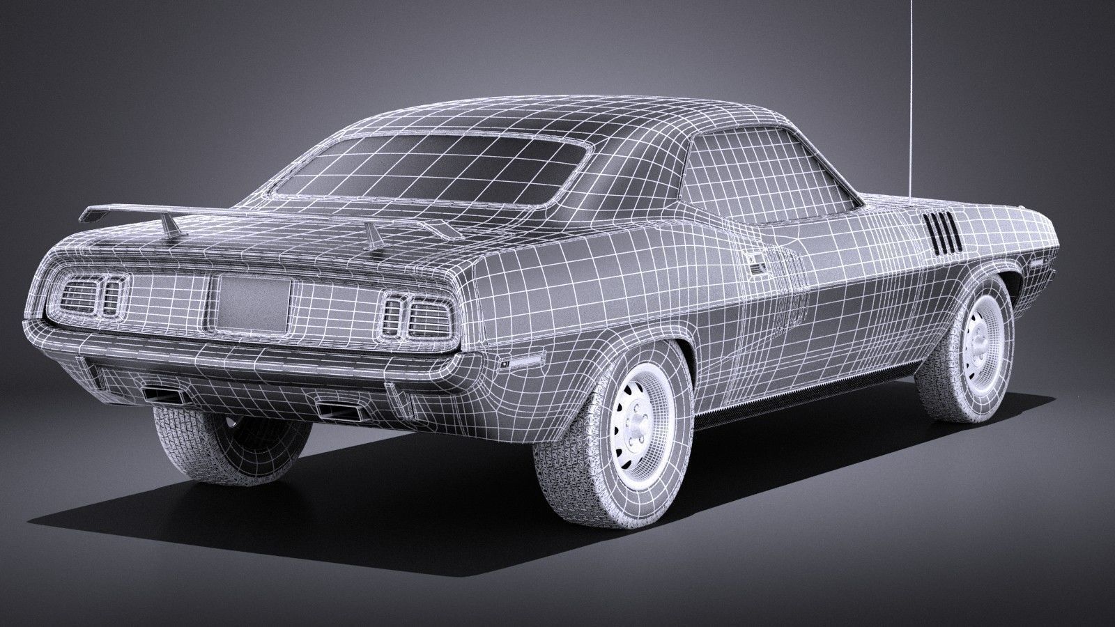 Plymouth Hemi Cuda - Barracuda 1971 VRAY 3D model_15
