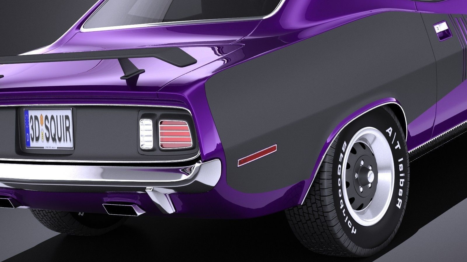 Plymouth Hemi Cuda - Barracuda 1971 VRAY 3D model_3