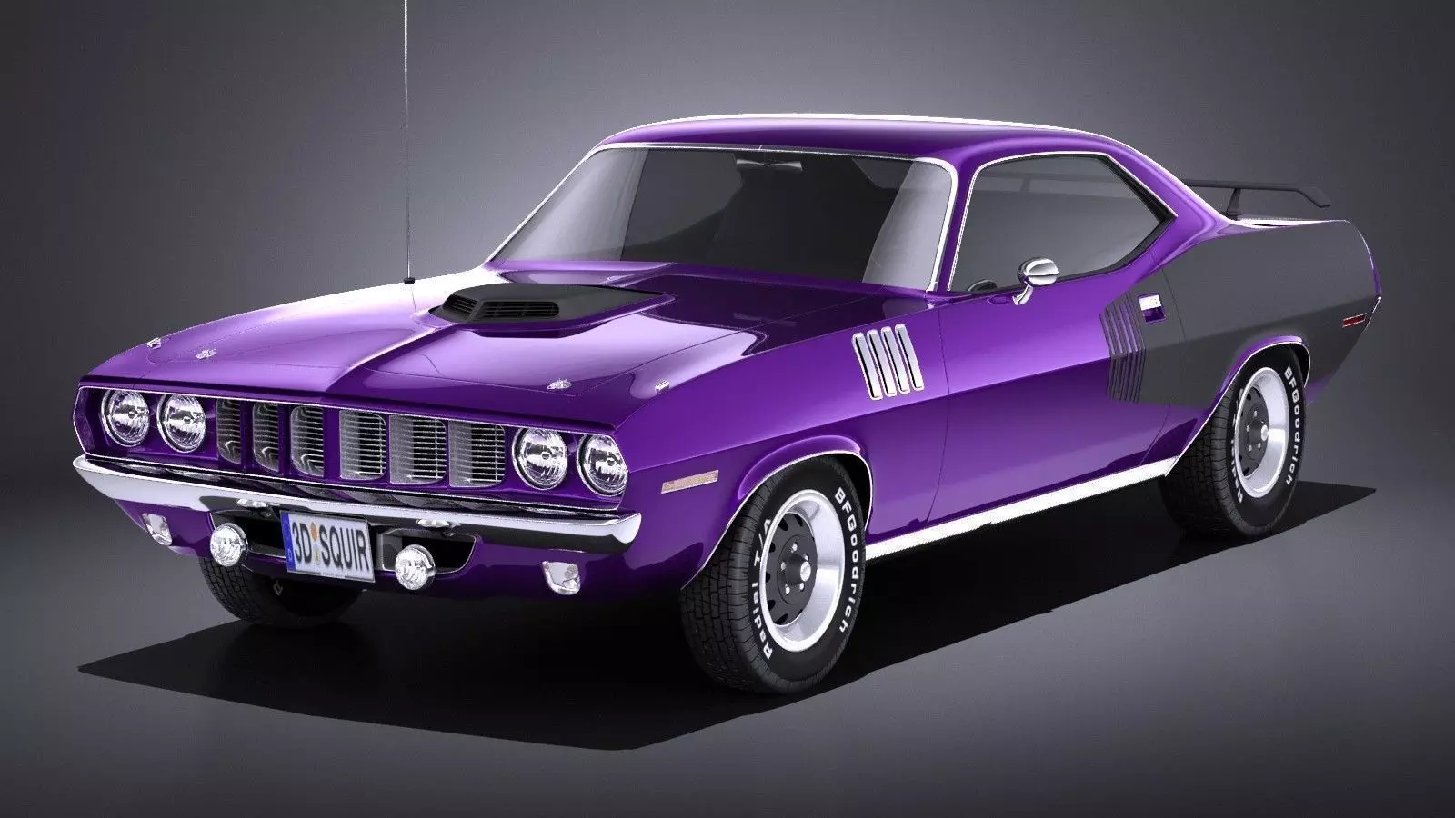 Plymouth Hemi Cuda - Barracuda 1971 VRAY 3D model_0