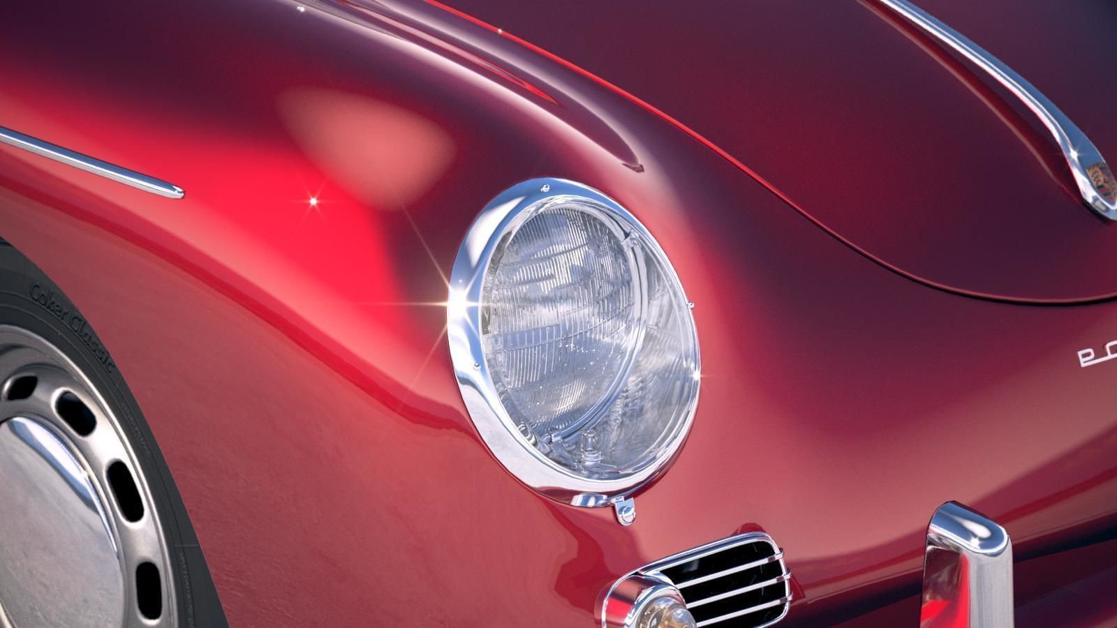 Porsche 356 Speedster 1955 3D model_15