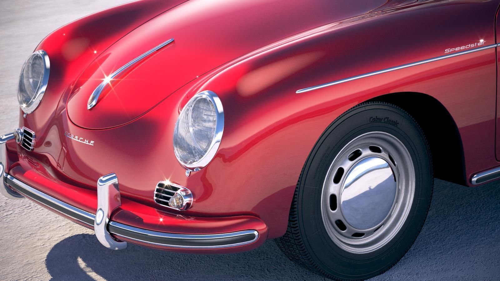 Porsche 356 Speedster 1955 3D model_2