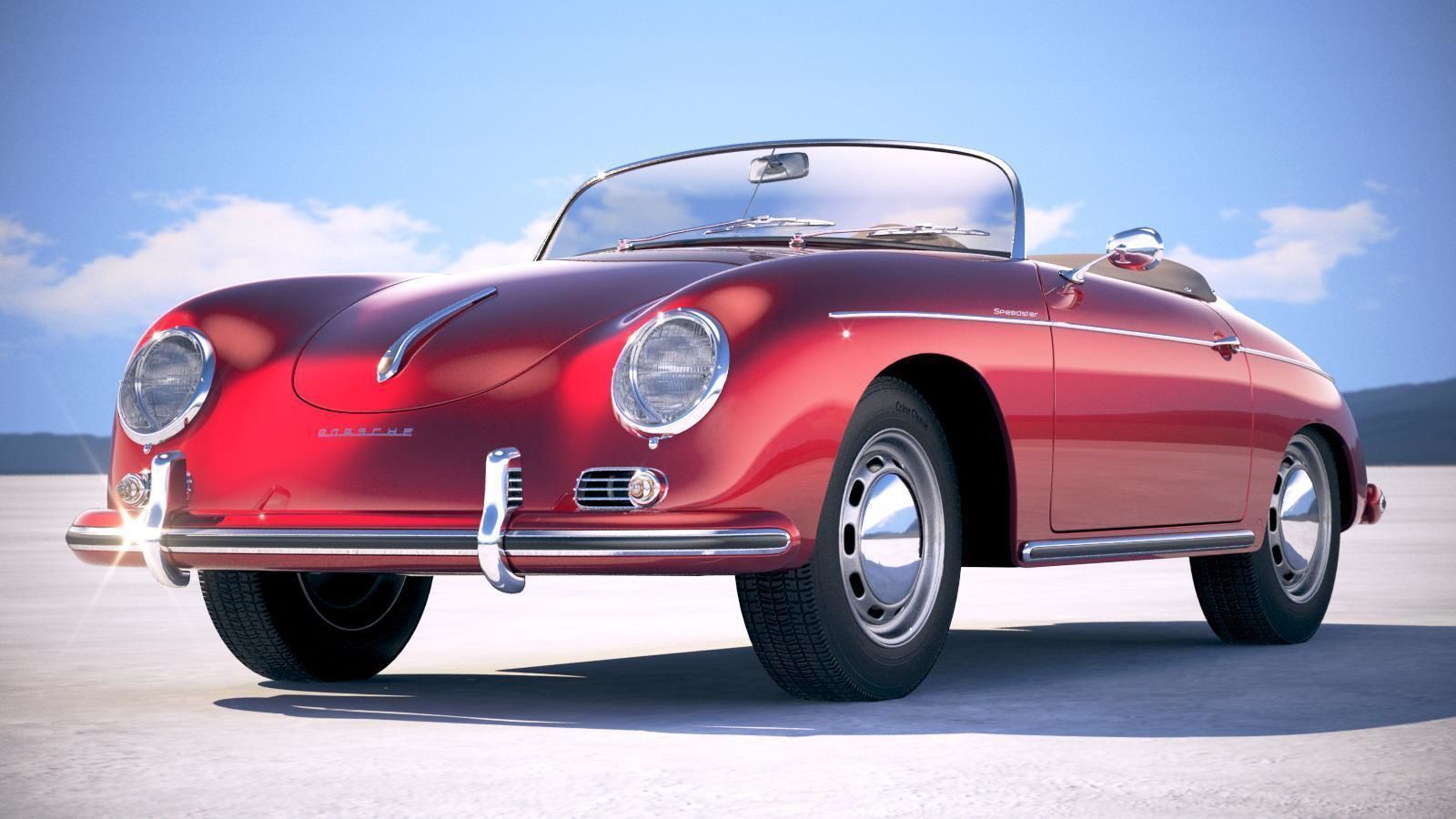 Porsche 356 Speedster 1955 3D model_12