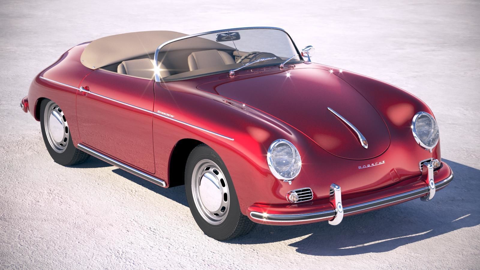 Porsche 356 Speedster 1955 3D model_11