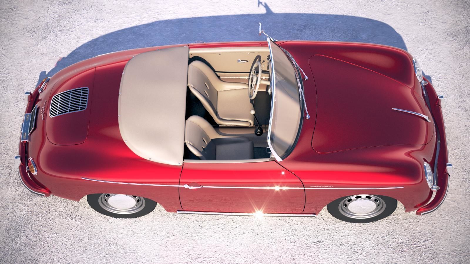 Porsche 356 Speedster 1955 3D model_7