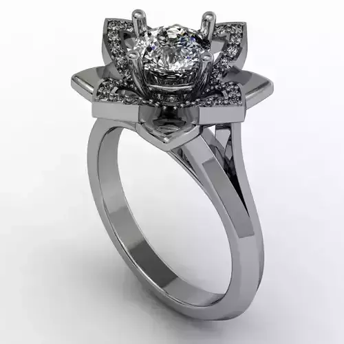 Diamond flower ring
