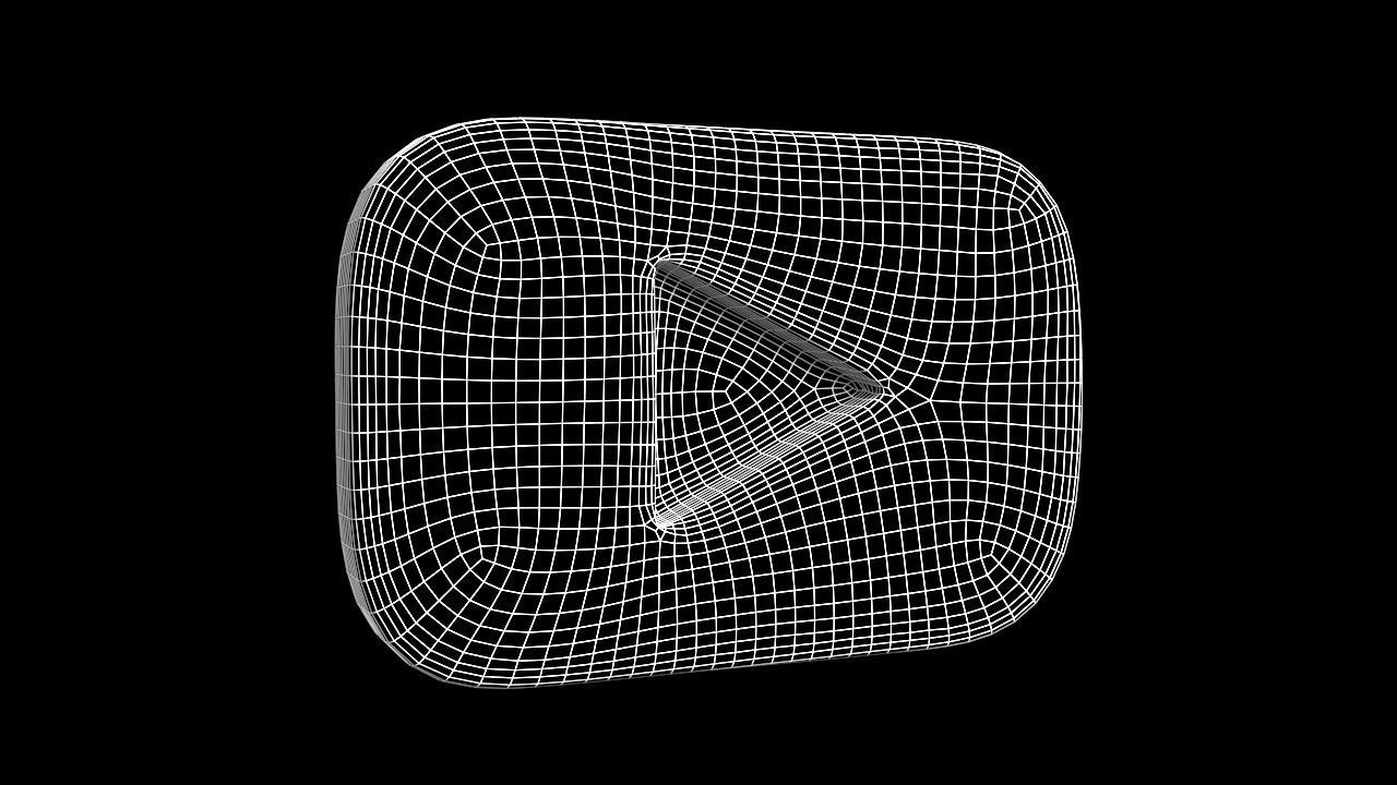 Youtube Button Set Low-poly 3D model_10