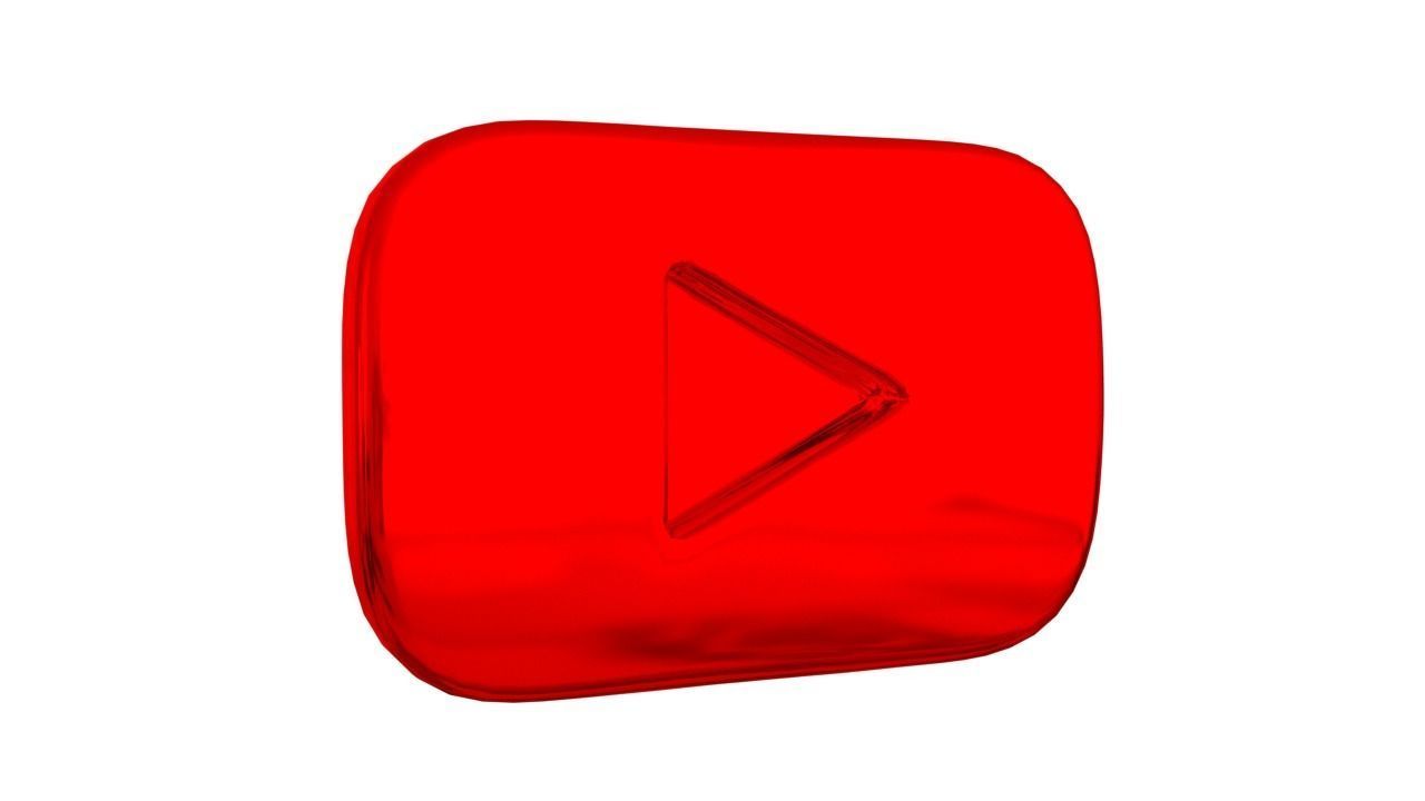 Youtube Button Set Low-poly 3D model_14