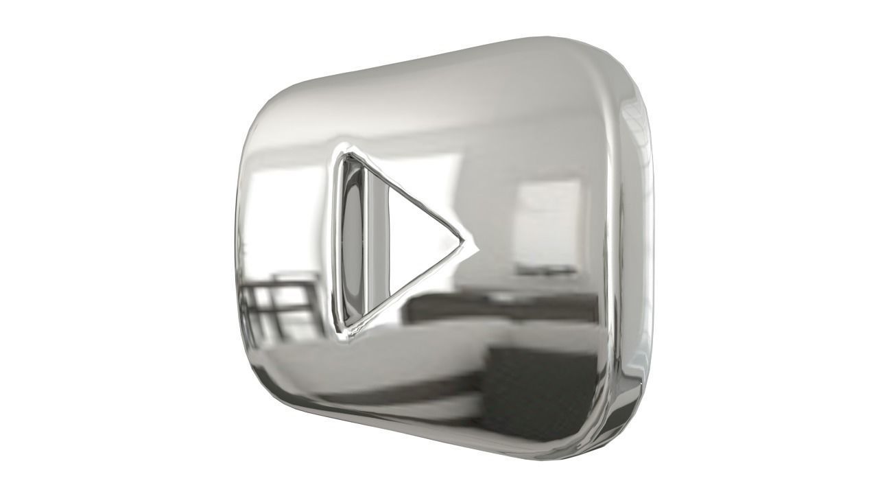 Youtube Button Set Low-poly 3D model_3