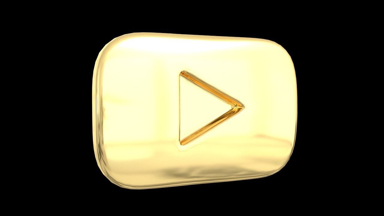 Youtube Button Set Low-poly 3D model_6