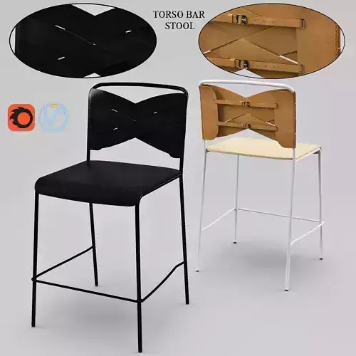 Torso Bar Stool by Design House Stockholm 2018 3D model