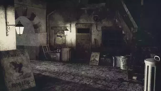 Restalley old room with lamp