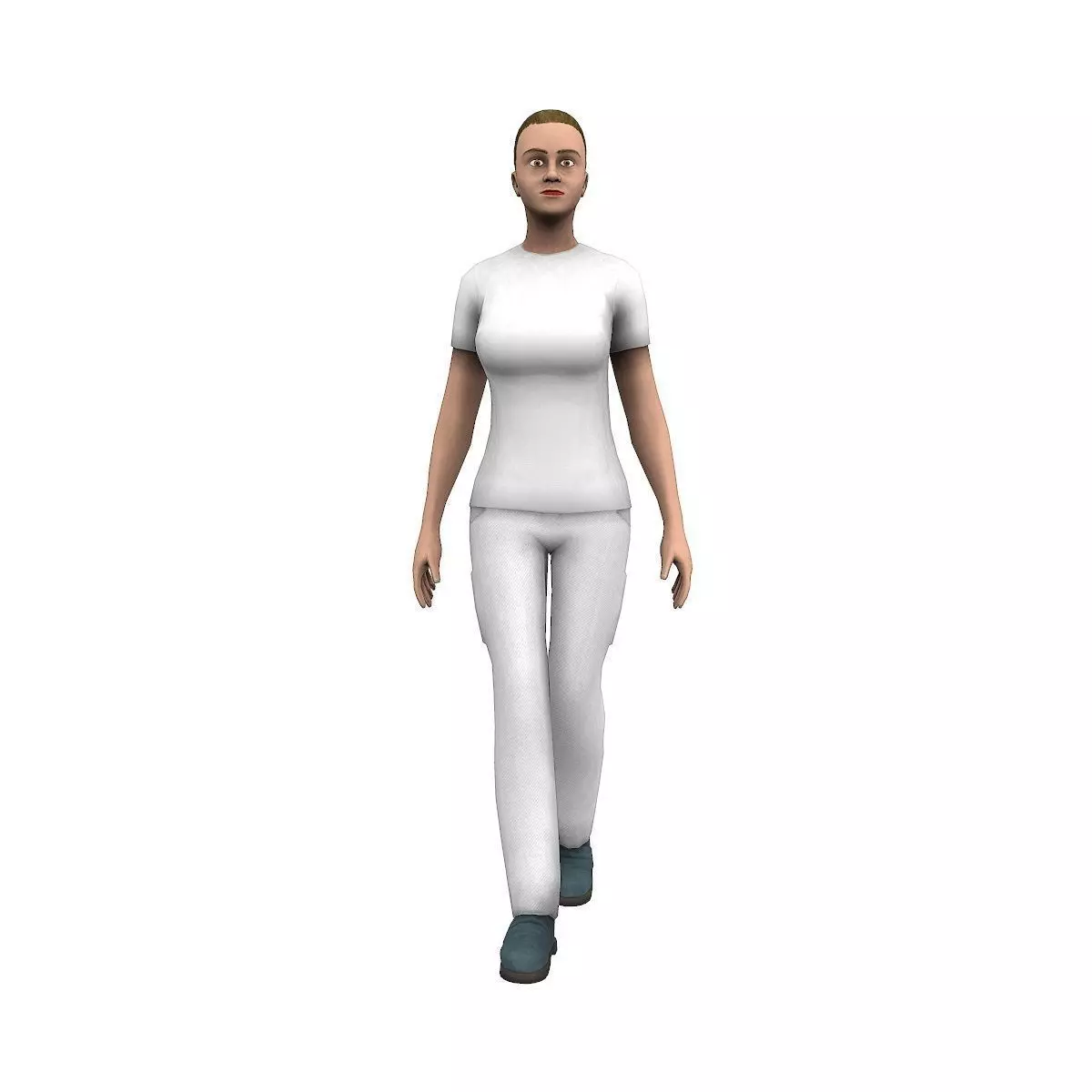 Woman Worker with CAT-rig Low-poly 3D model