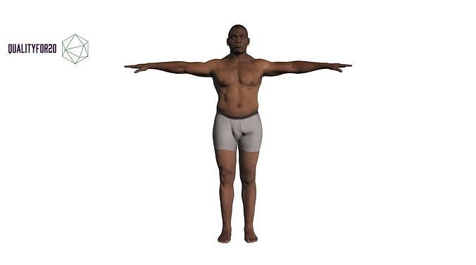 Man with muscle rigged Low-poly 3D model