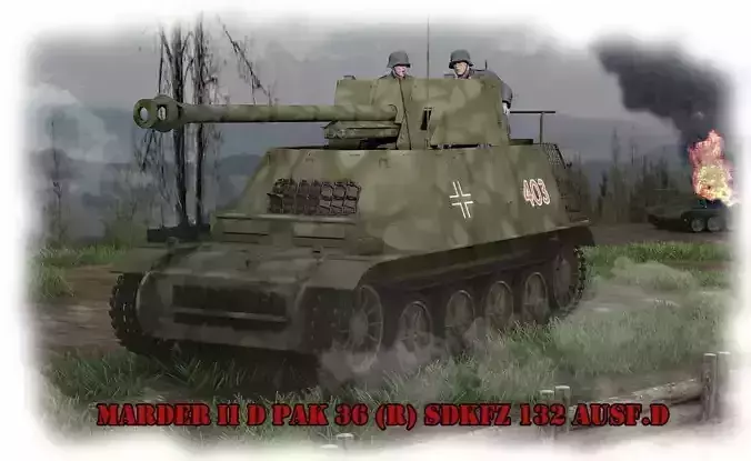 Marder II Pak 36R Sdkfz 132 Ausf D