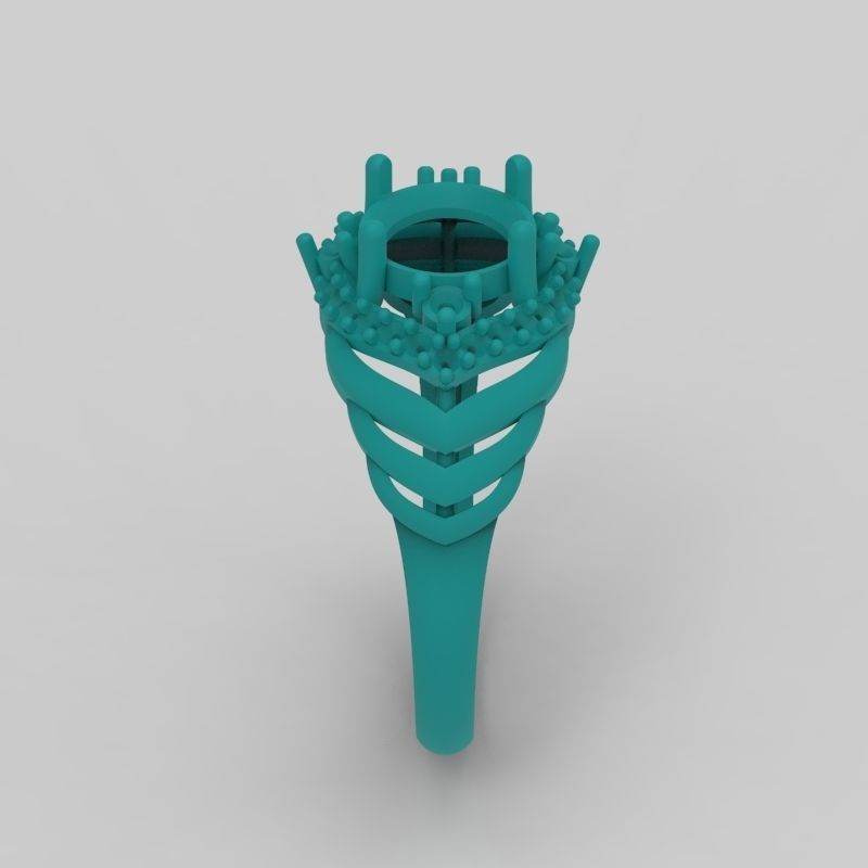 Women design ring with gems 9 3dm stl vintage 3D print model_29