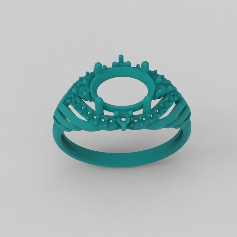 Women design ring with gems 9 3dm stl vintage 3D print model_28