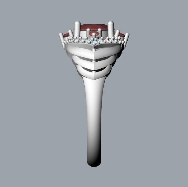 Women design ring with gems 9 3dm stl vintage 3D print model_39