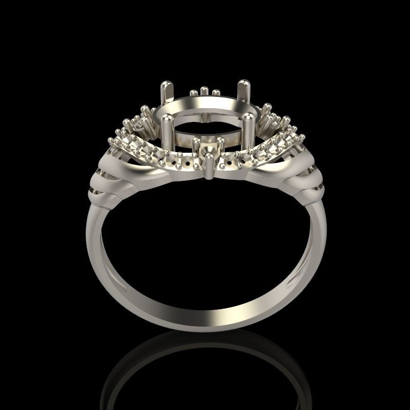 Women design ring with gems 9 3dm stl vintage 3D print model_24