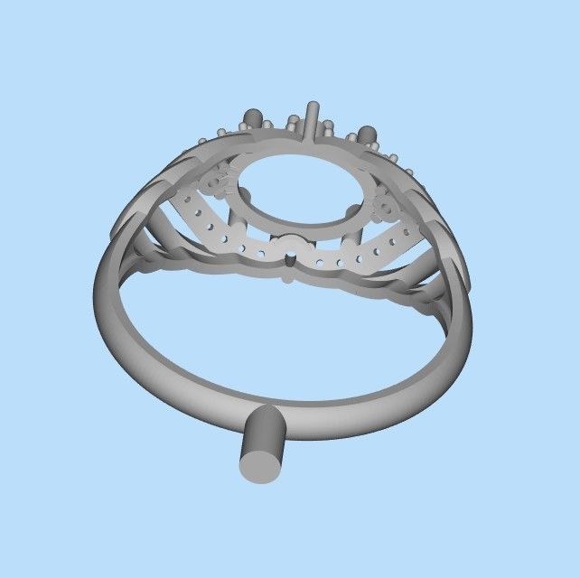 Women design ring with gems 9 3dm stl vintage 3D print model_37