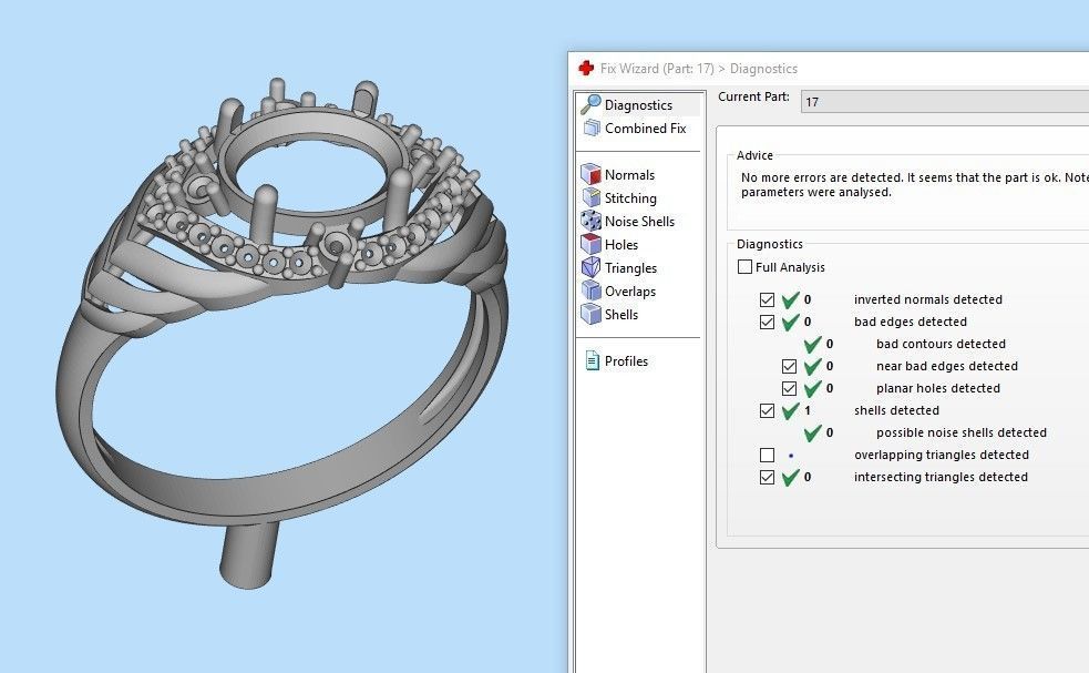 Women design ring with gems 9 3dm stl vintage 3D print model_34