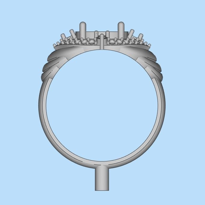 Women design ring with gems 9 3dm stl vintage 3D print model_42