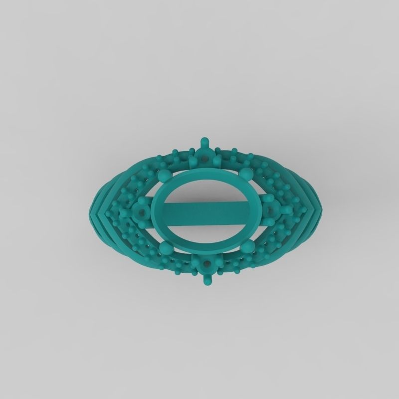 Women design ring with gems 9 3dm stl vintage 3D print model_27