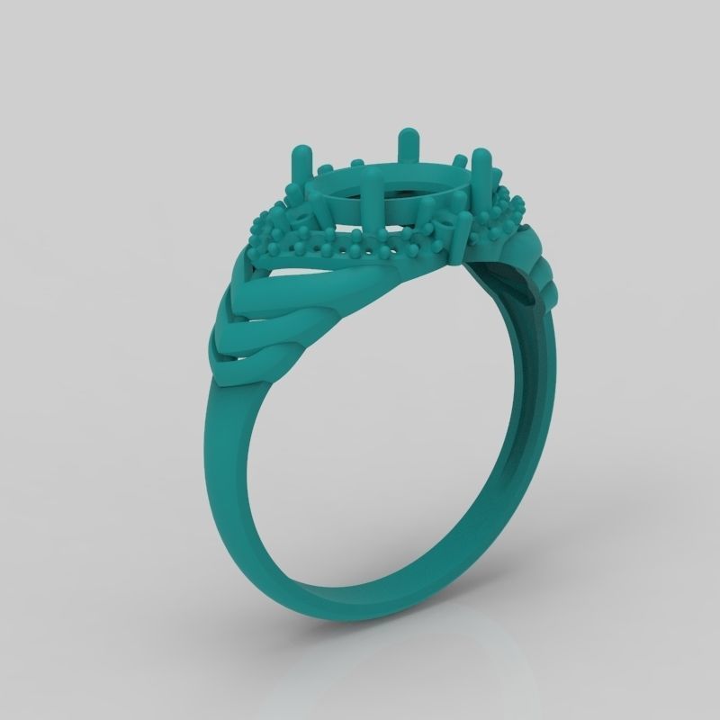 Women design ring with gems 9 3dm stl vintage 3D print model_26