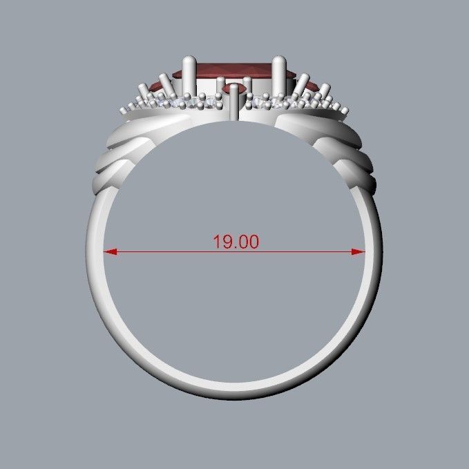 Women design ring with gems 9 3dm stl vintage 3D print model_31