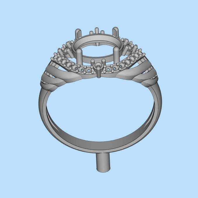 Women design ring with gems 9 3dm stl vintage 3D print model_40