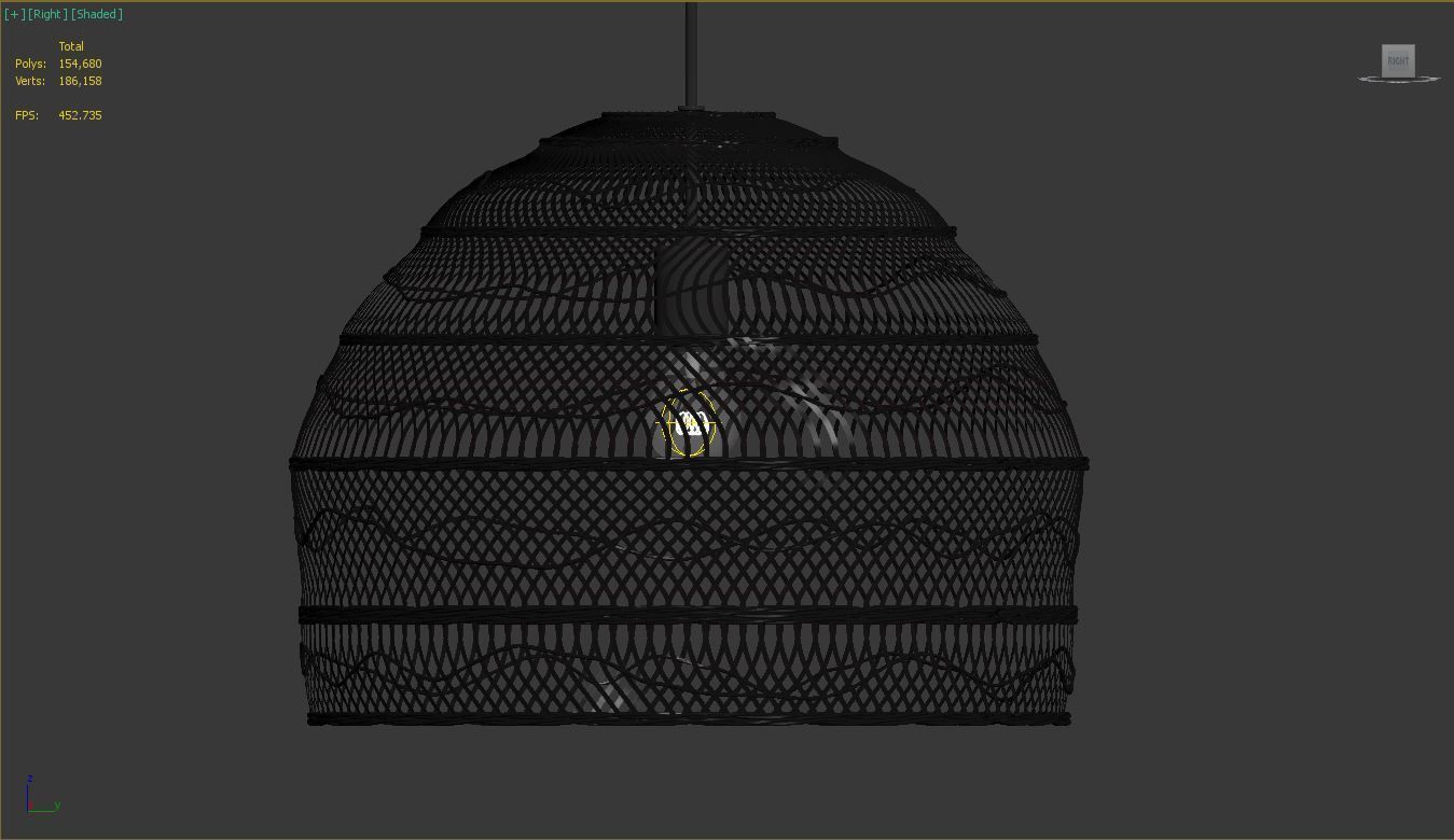 Wicker Hanging Lamp - HK living 3D model_5
