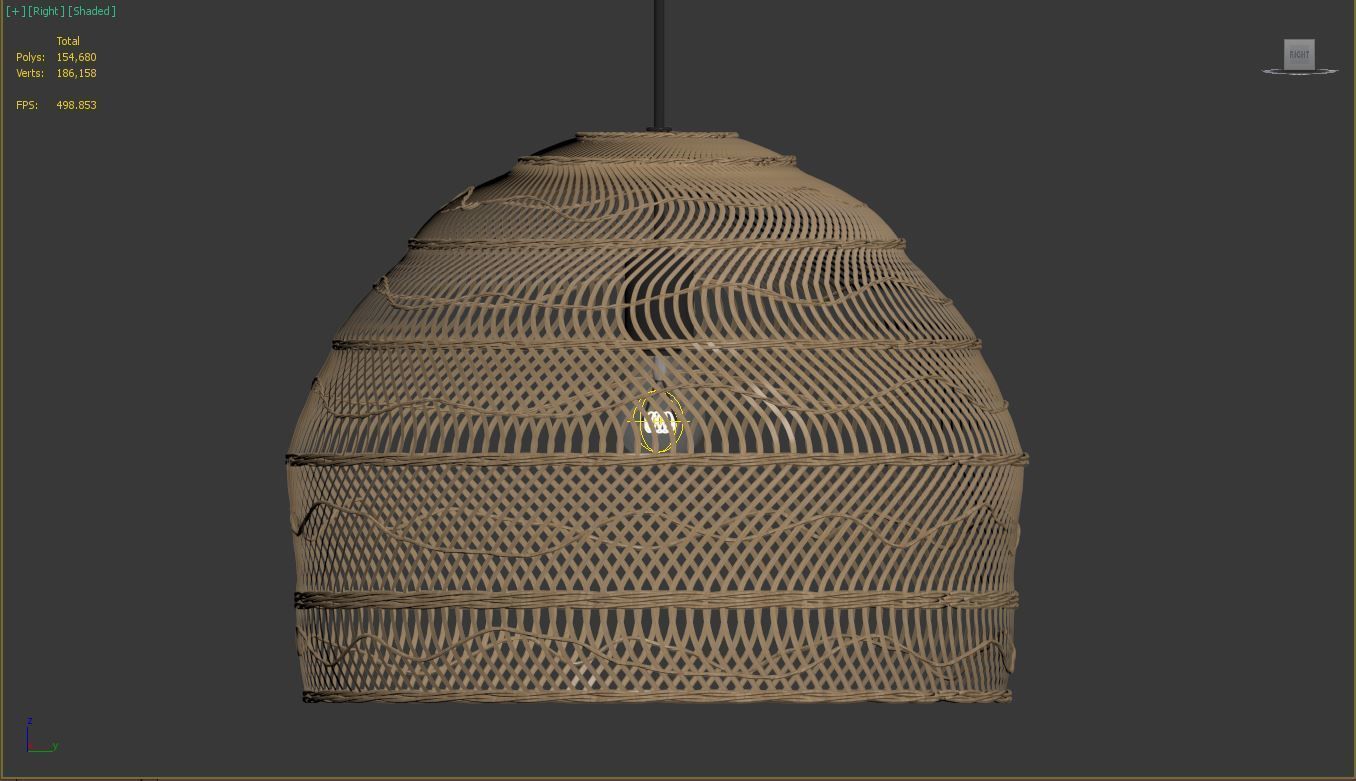 Wicker Hanging Lamp - HK living 3D model_3