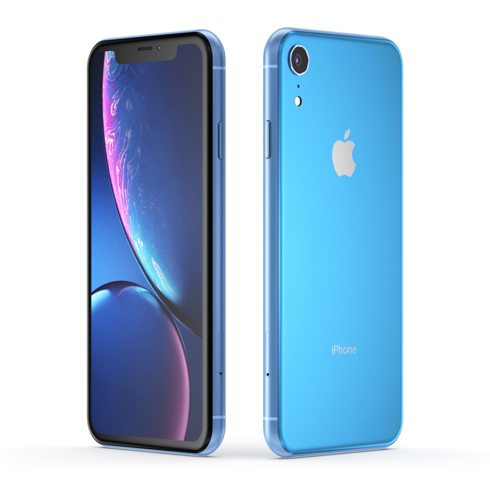 Apple iPhone XR All Colors Black Blue Red Coral White Yellow 3D model_7