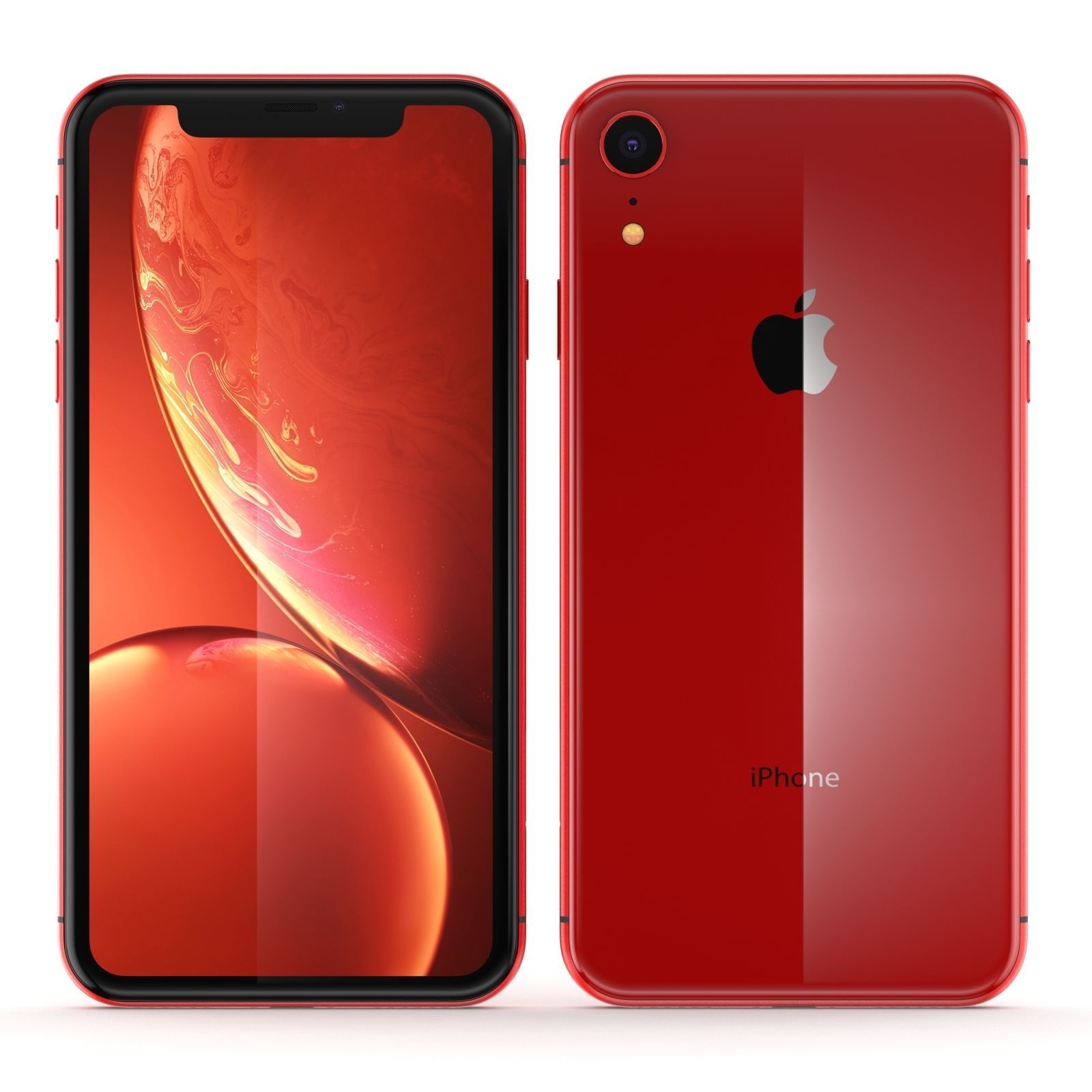 Apple iPhone XR All Colors Black Blue Red Coral White Yellow 3D model_3