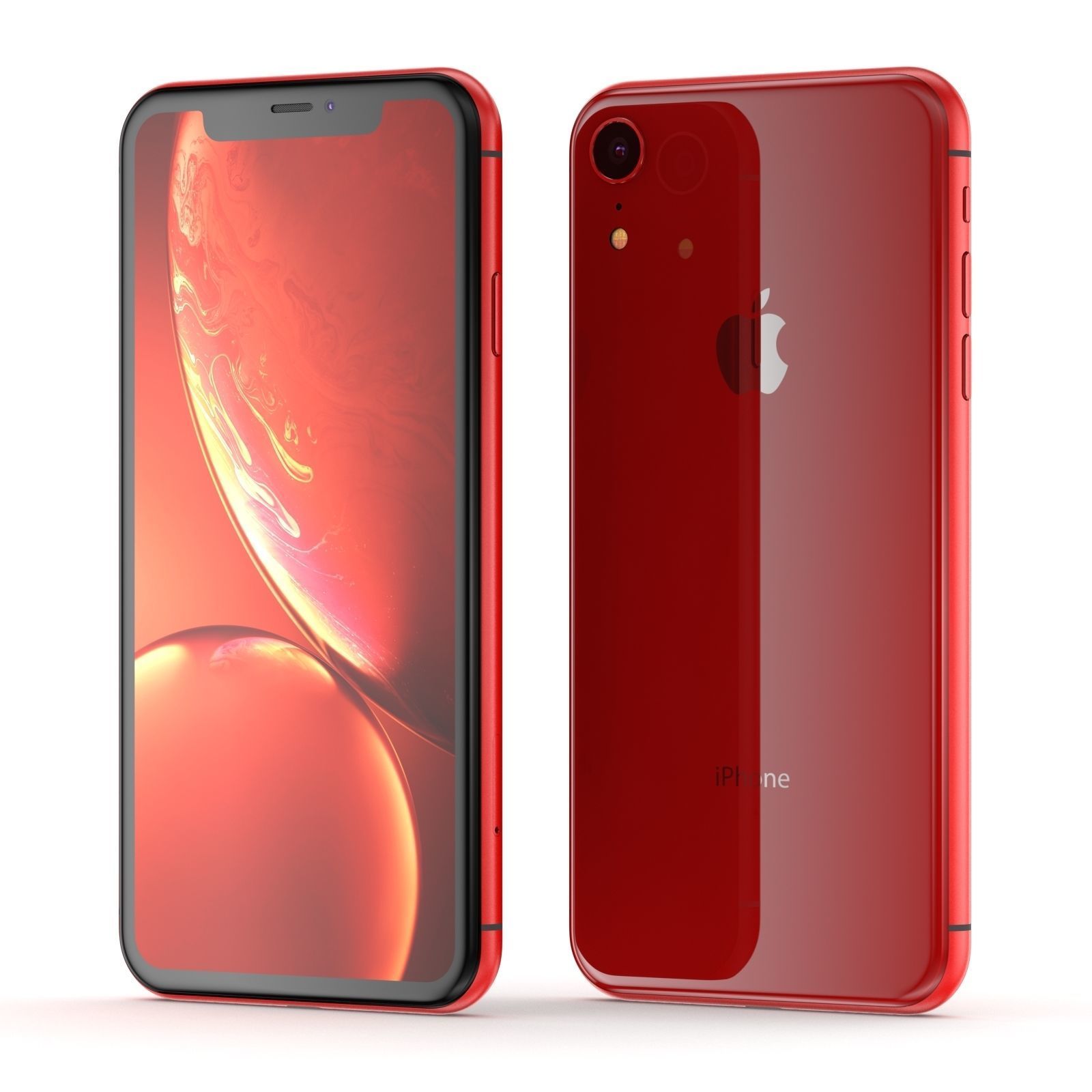 Apple iPhone XR All Colors Black Blue Red Coral White Yellow 3D model_10
