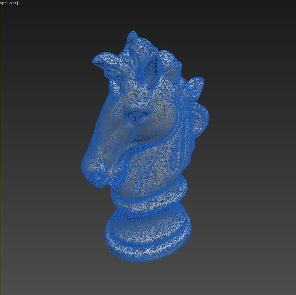 horse head chess knight Statue 3D print model_5