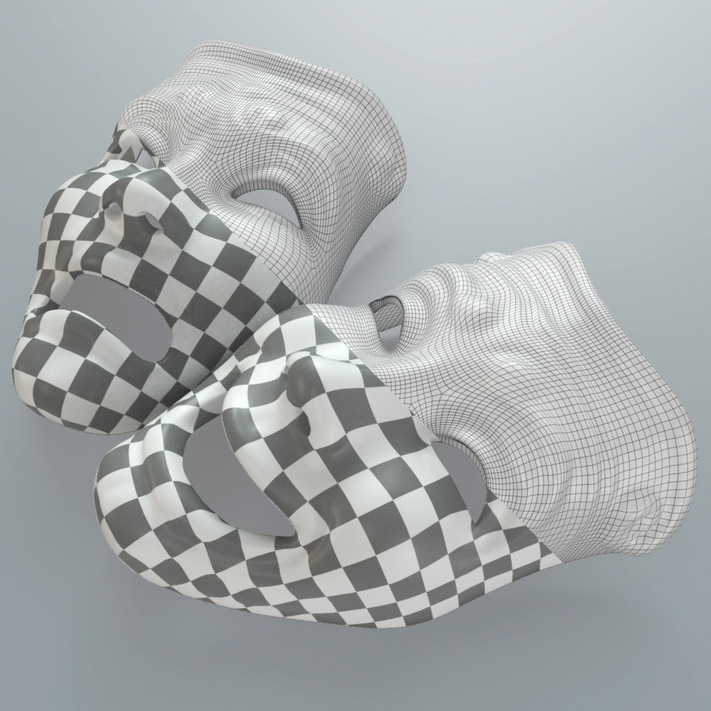 Theater Mask 3D model_2