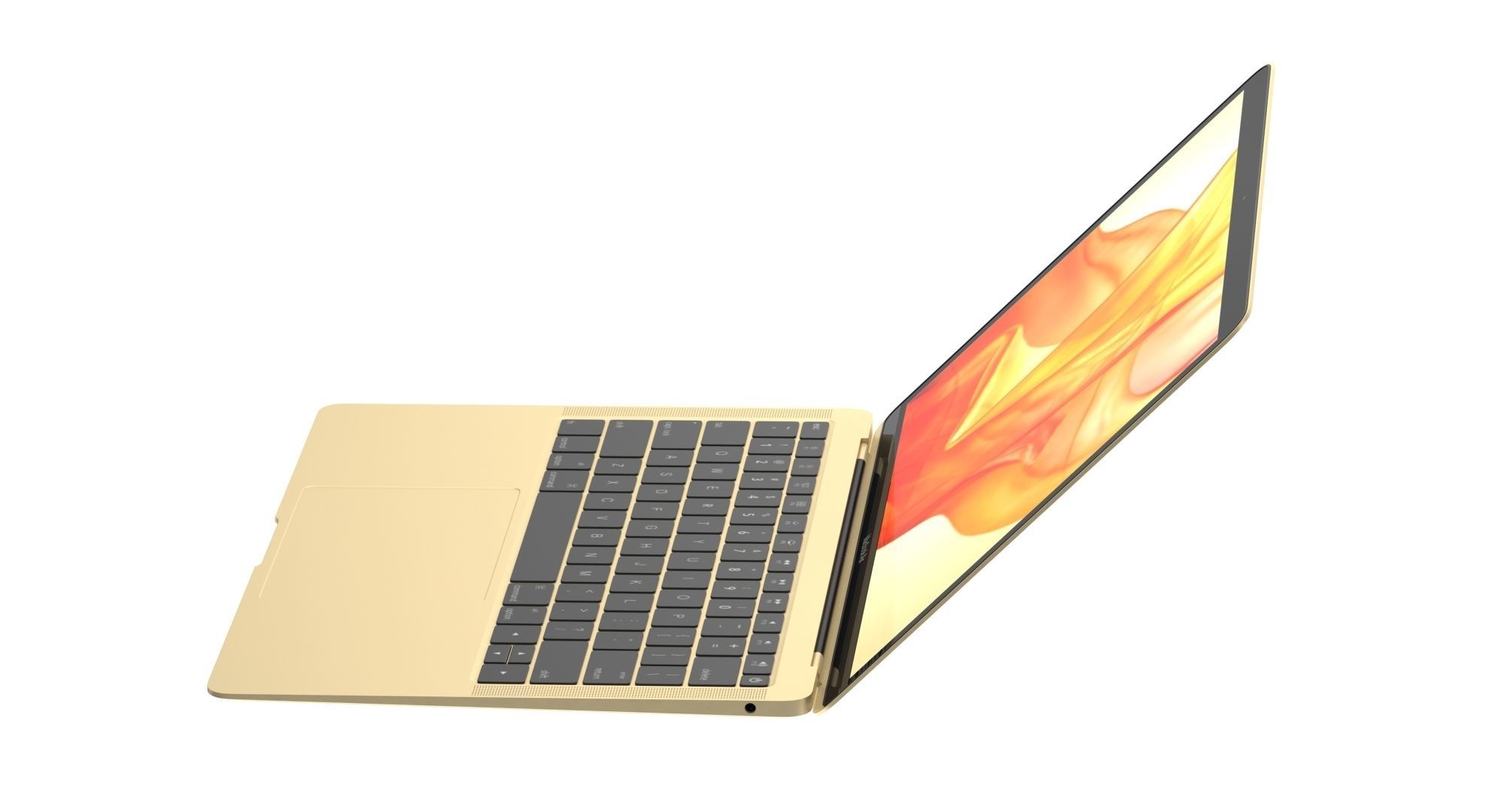 Macbook Air 2018 13 inches Gold 3D model_3