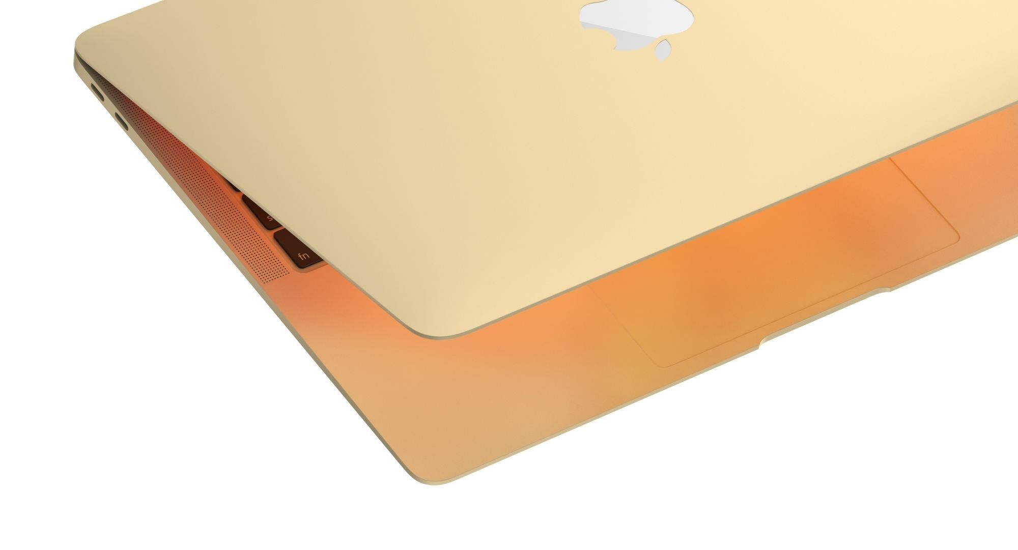 Macbook Air 2018 13 inches Gold 3D model_9