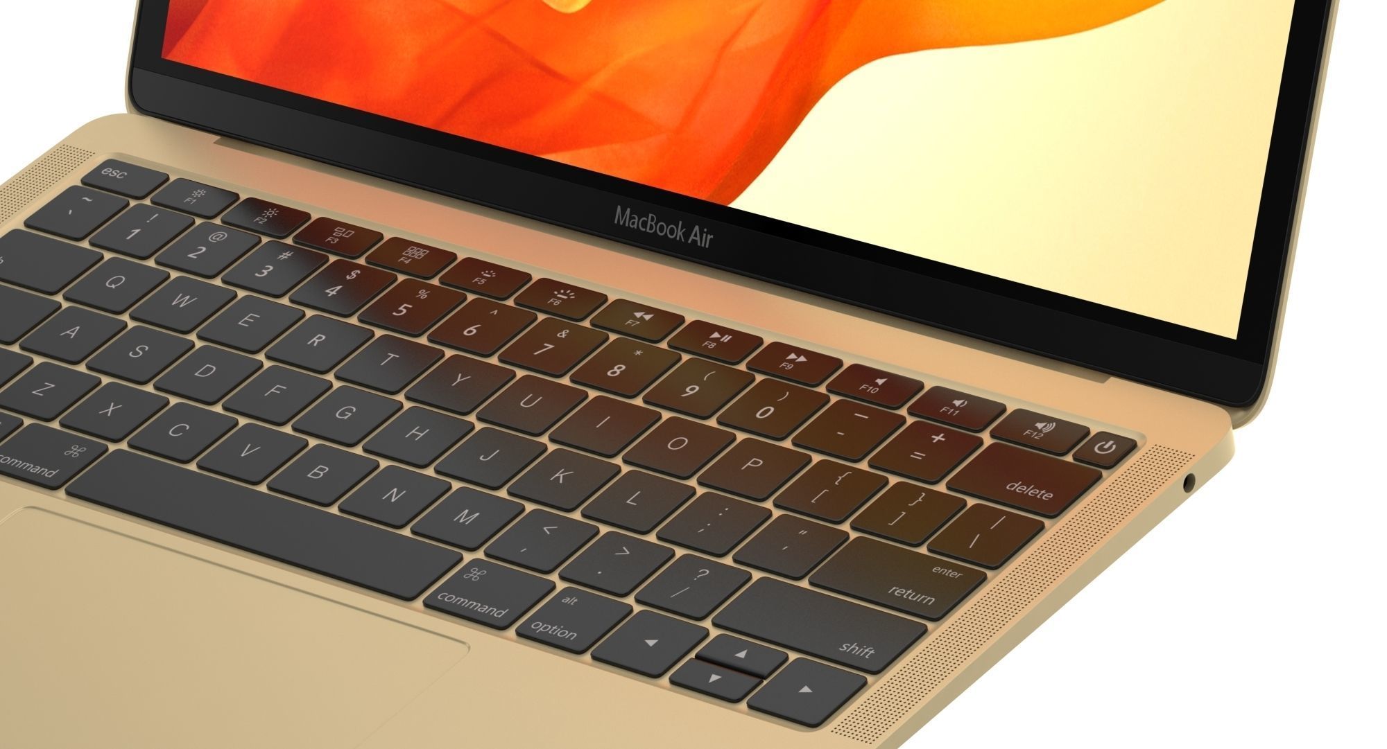 Macbook Air 2018 13 inches Gold 3D model_6