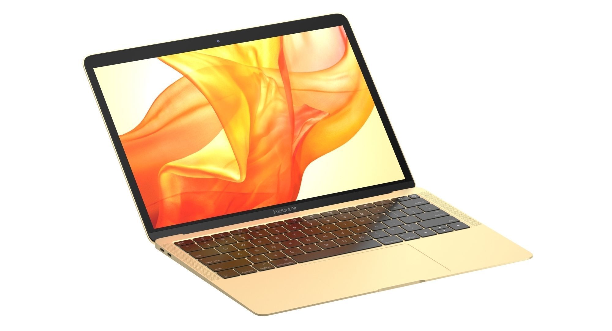 Macbook Air 2018 13 inches Gold 3D model_2
