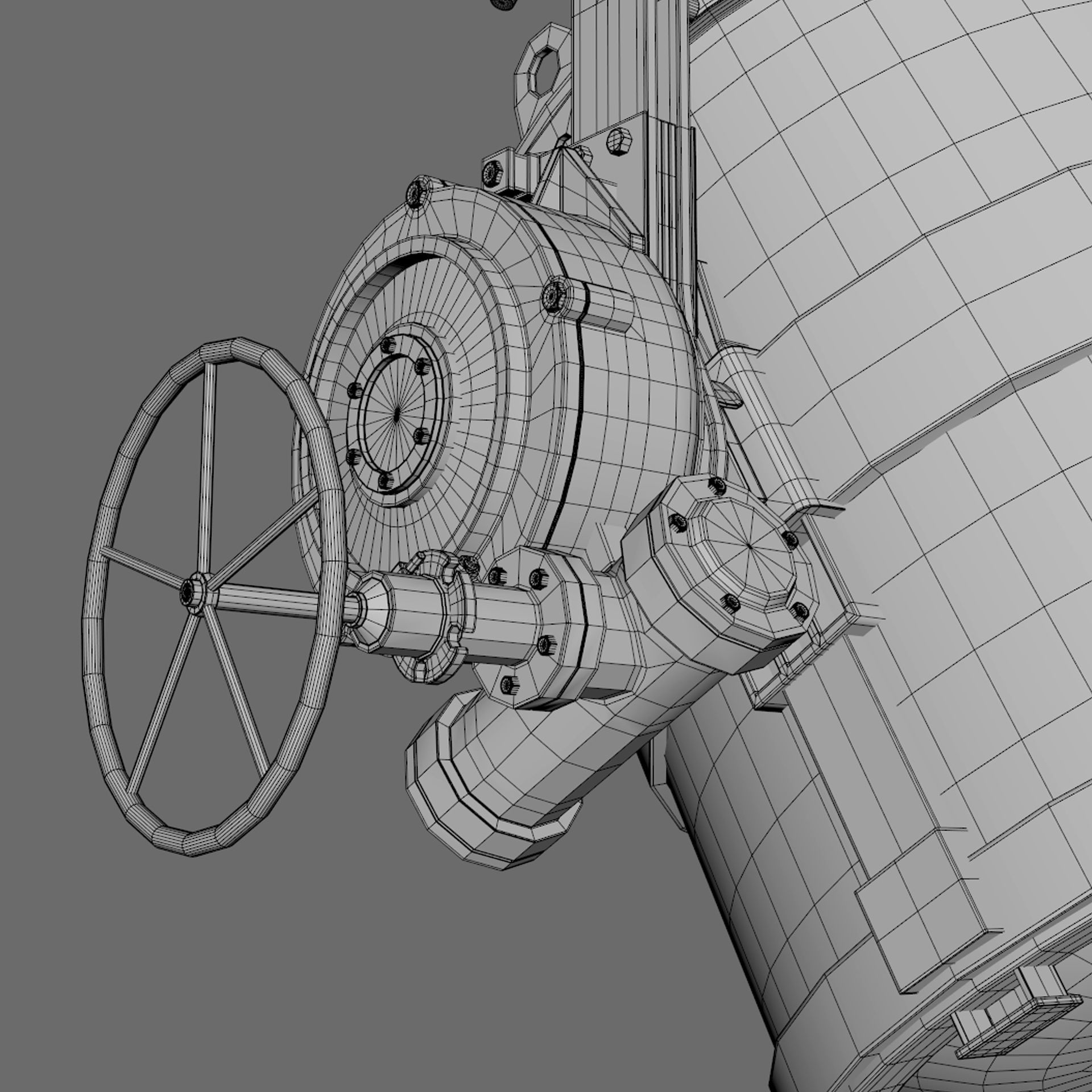 Foundry metal bucket hanging on chain 3D model_18