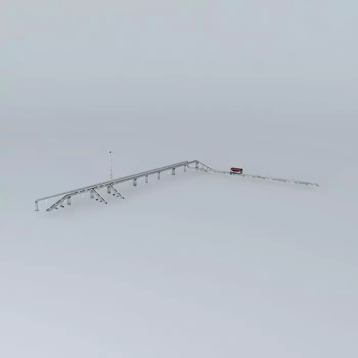 Riga Latvia station Zemitani pedestrian bridge and pipeline Free 3D model