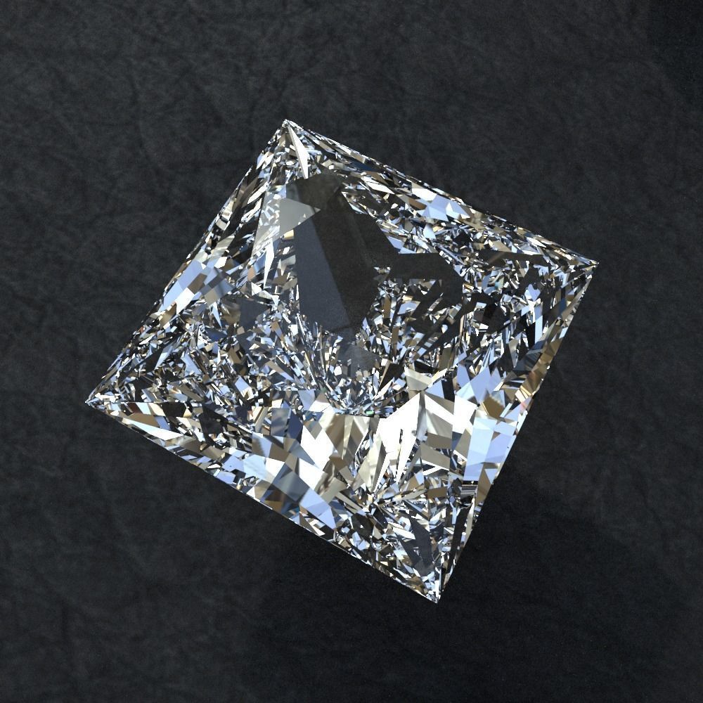 Diamond collection 3D emerald cut 3D model_10